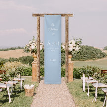 Elegant Blue Wedding Welcome Banner