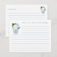 Elegant Blue & White Advice For New Mom Card