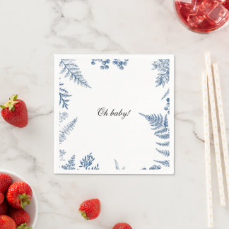 Elegant Blue & White Baby Shower Napkin-Oh baby! Napkin