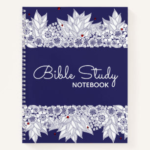 Elegant Blue White Bible Notebook