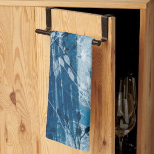 Elegant Blue & White Botancial Wildflower Kitchen Towel