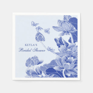 Elegant Blue White Chinoiserie Bridal Shower  Napkin