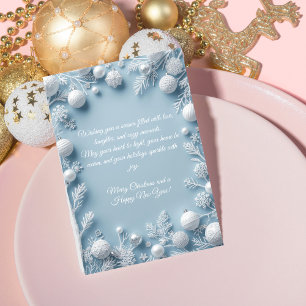 Elegant Blue & White Christmas Holiday Card