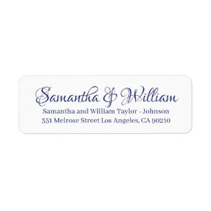 Elegant blue white custom script names wedding