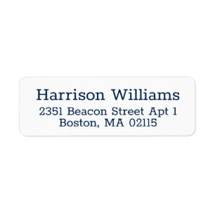 Elegant blue white custom serif return address