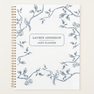 Elegant Blue & white French toile  Planner