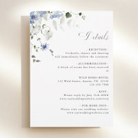 Elegant Blue White Green Floral Wedding Details