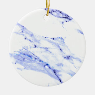 Elegant blue white marble granite pattern ceramic ornament