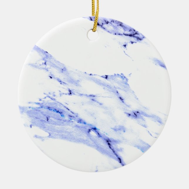 Elegant blue white marble granite pattern ceramic ornament (Front)
