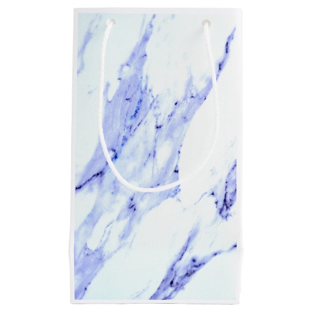 Elegant Blue White Marble pattern  Small Gift Bag (Front)