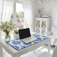 Elegant Blue White Mediterranean Damask Pattern