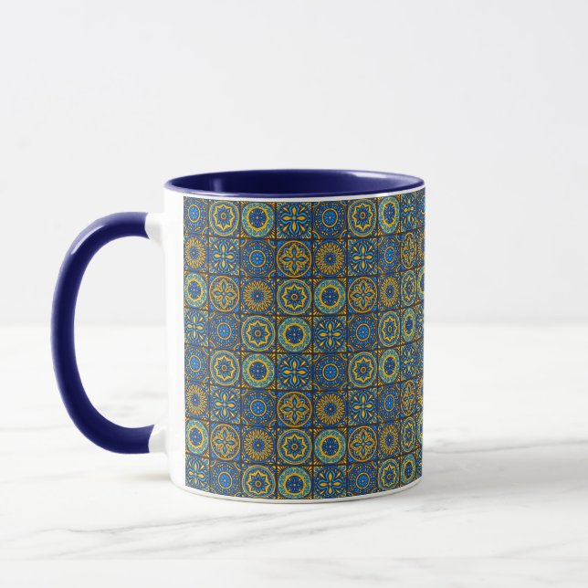 Elegant blue& white Moroccan  pattern  Mug (Left)
