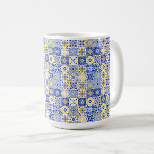 Elegant blue& white Portuguese Azulejo pattern Coffee Mug