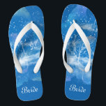 Elegant Blue White Something Blue Wedding Bride Flip Flops<br><div class="desc">Featuring classic blue and white gradient pattern, these elegant flip flops are a pretty something blue idea for your wedding. They will add a stylish dose of glam to your wedding day, bachelorette party, or other celebration. ♥Customize it with your wording by using the template fields. ♥ If you want to change the...</div>
