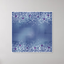 Elegant Blue & White Stretched Canvas Print