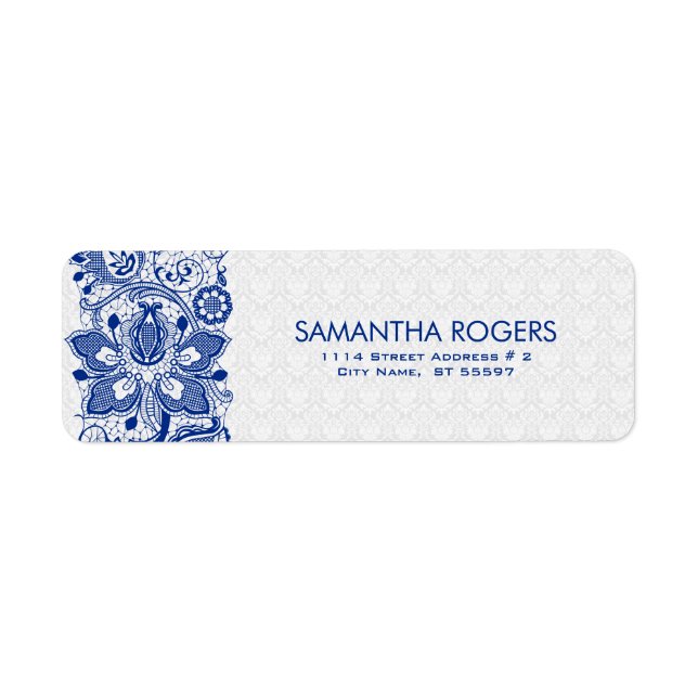 Elegant Blue & White Vintage Floral Lace (Front)