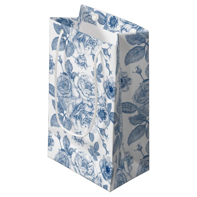 elegant blue white vintage party bag (Front Angled)