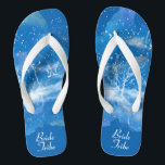 Elegant Blue White Wedding Bride Tribe Flip Flops<br><div class="desc">Featuring classic blue and white gradient pattern, these elegant flip flops are a memorable gift for wedding party members: bride, bridesmaids, mother of the bride, maid of honour... They will add a stylish dose of glam to your wedding day, bachelorette party, or other celebration. ♥Customize it with your wording by using the template...</div>