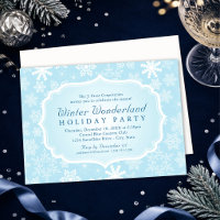 Elegant Blue Winter Wonderland Holiday Party
