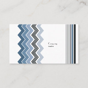 Elegant Blue Zig Zag Pattern Business Card