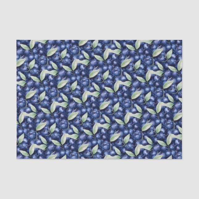 Elegant Blueberries Tissue Paper (Front)