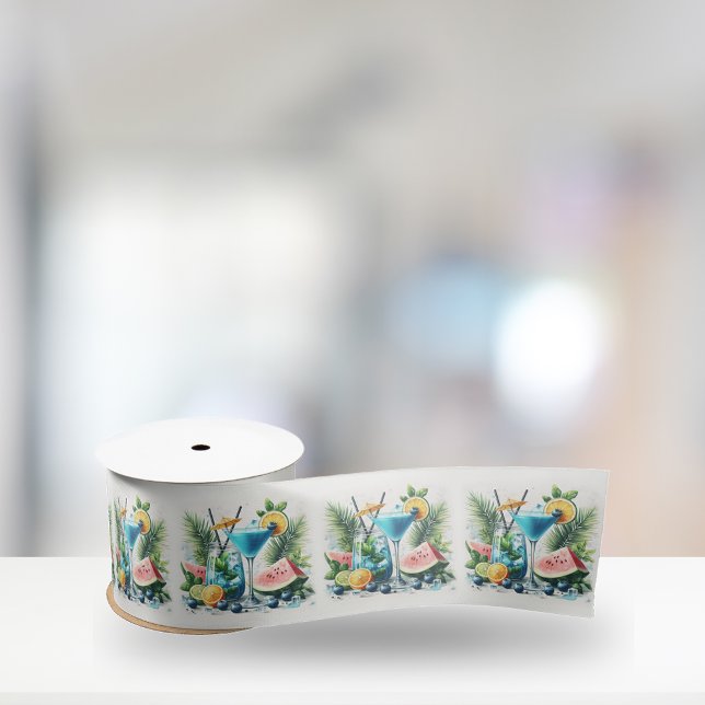 Elegant Blueberry Brunch 30th Birthday Celebration Satin Ribbon (Creator Uploaded)