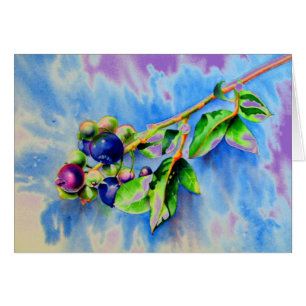 Elegant blueberry watercolor painting