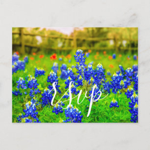 Elegant Bluebonnets Spring Wedding RSVP Enclosure Invitation Postcard