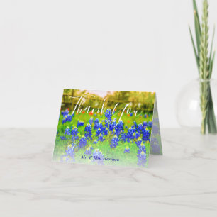 Elegant Bluebonnets Spring Wedding Thank You Note Card