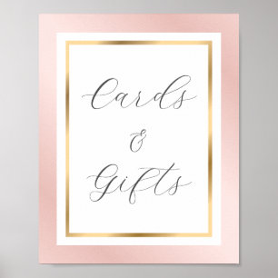 Elegant Blush and Gold Cards and Gifts Sign