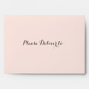 Elegant Blush and Grey Please Deliver to Wedding Envelope