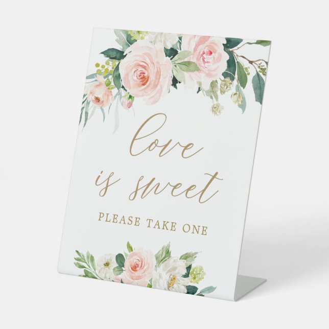 Élégant Blush Aquarelle L'amour est doux signe (Recto)