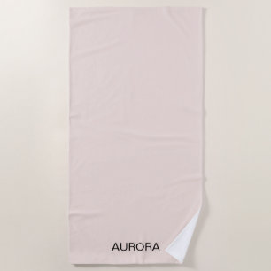 Elegant Blush Beige Personalized Name  Beach Towel
