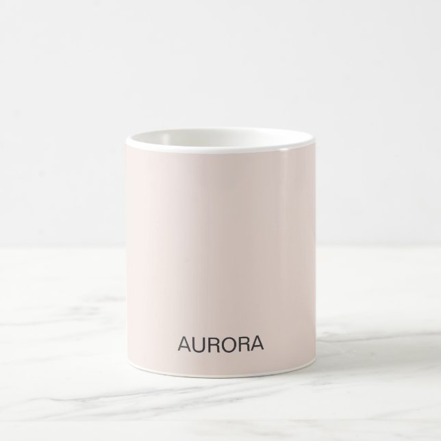 Elegant Blush Beige Personalized Name -  Coffee Mug (Center)