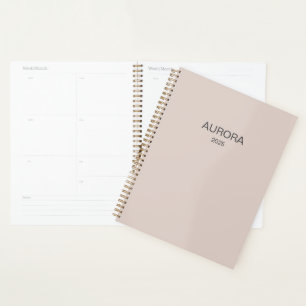 Elegant Blush Beige Personalized Name -  Planner
