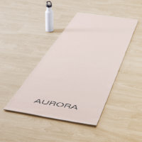 Elegant Blush Beige Personalized Name Yoga Mat