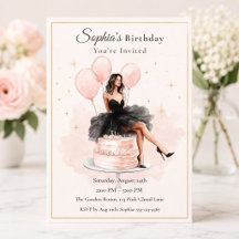 Elegant Blush Birthday Invitation