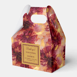 Elegant Blush Burgundy Gold Boho Wedding Favour Bo Favor Box