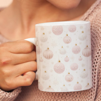 Elegant Blush Christmas Ornaments  Two-Tone Coffee Mug