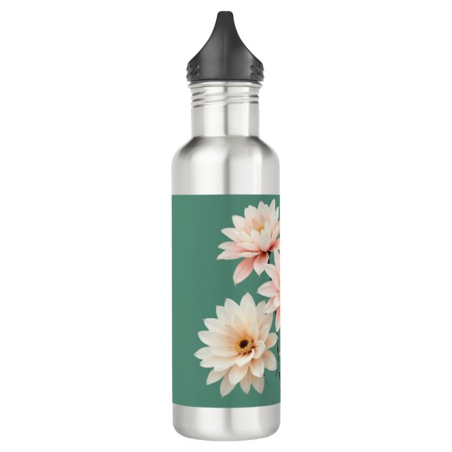 Elegant Blush Chrysanthemum Art 710 Ml Water Bottle (Left)