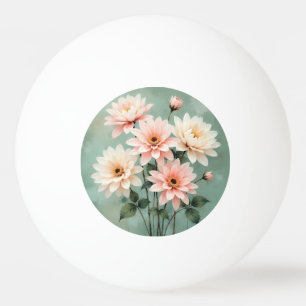 Elegant Blush Chrysanthemum Art Ping Pong Ball