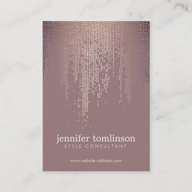 Elegant Blush Confetti Rain Pattern Business Card (Front)