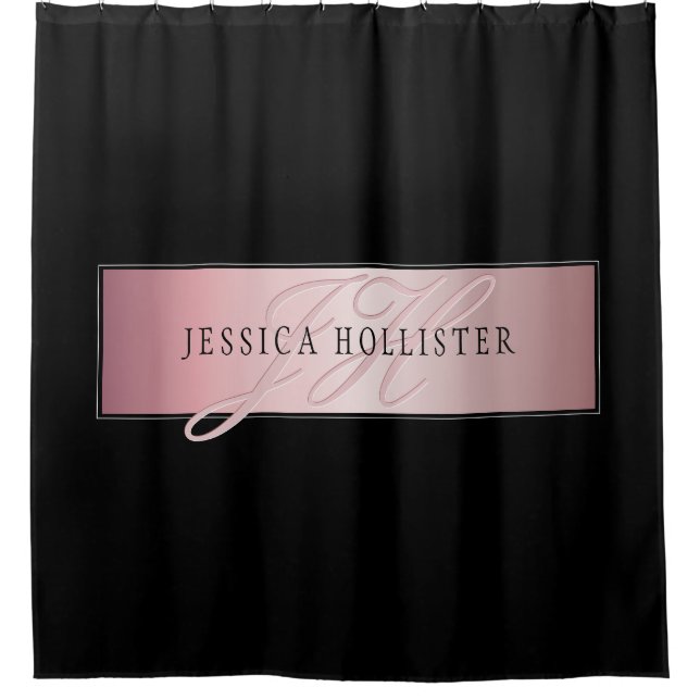 Elegant Blush Faux Rose Gold | Name & Initials (Front)