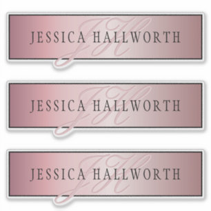 Elegant Blush Faux Rose Gold   Name & Initials