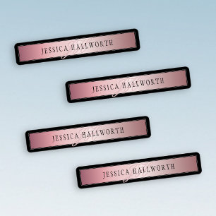 Elegant Blush Faux Rose Gold   Name & Initials