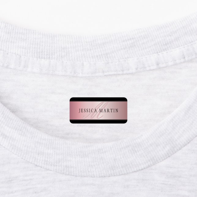 Elegant Blush Faux Rose Gold | Name & Initials (Affixed)