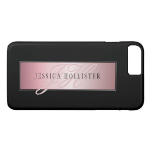 Elegant Blush Faux Rose Gold   Name & Initials Case-Mate iPhone Case