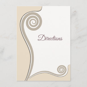 Elegant Blush Fern Leaf Swirl Koru -  Directions Enclosure Card