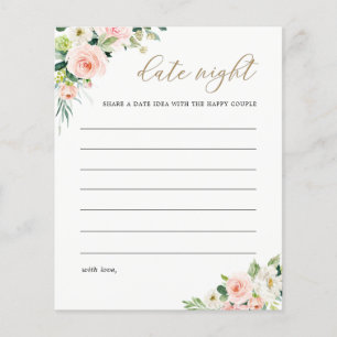 Elégant Blush Fête des mariées Date Nuit Carte Ide