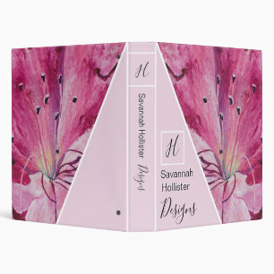 Elegant Blush Floral 3 Ring Binder